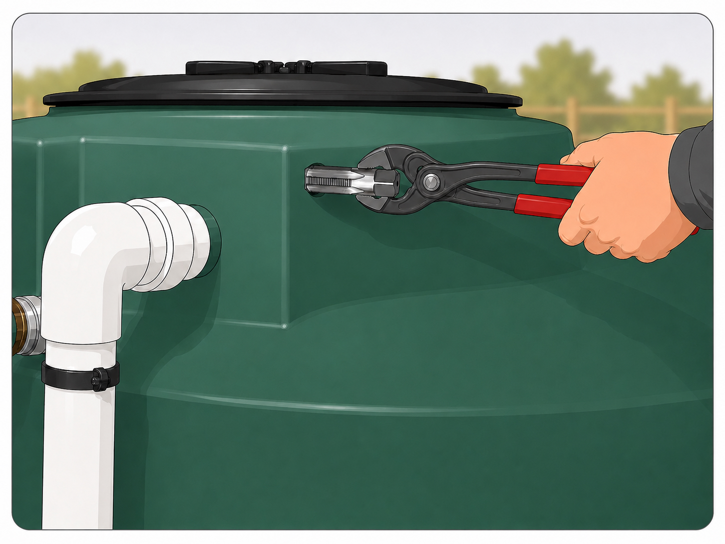 tank install inserting the sensor